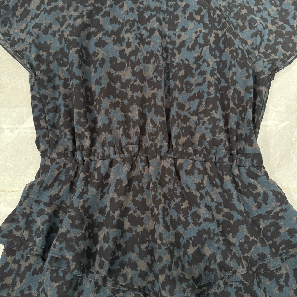 NWOT Women’s Madewell Radiant Dress Inkspot Leopard Print Tiered Dress Size 2 - Picture 5 of 16